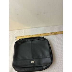 Christian Art Gifts Black Leather Bible cover scuffs Fish‎ logo L 11"x9"